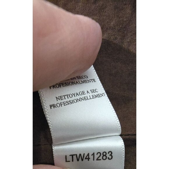 BCBGMAXAZRIA Women's Brown Leather Short Sleeve Tailored Blazer Jacket Large - Picture 9 of 14